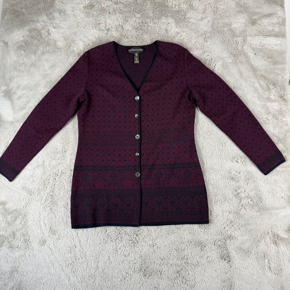 Classiques Entier‎ Wool Cardigan Sweater Grandpa Extra Fine Merino M (See pics)